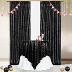 Poise3EHome Black Sequin Tablecloth 90×90 Inch Square Sequin Fabric Table Cover Overlay for Halloween Baby Shower Birthday Party Wedding Holiday Cake Table Decoration - Image 5