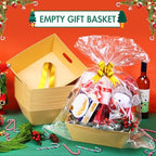 AFOROEOA 20PACK Baskets for Gifts Empty, 10x12”Thick Kraft Gift Basket with 20 Bows 20 Bags Empty Gift Baskets for Christmas, Valentine’s Day, Easter, Birthdays, Snacks, Farmers Market - Image 4