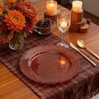 Tinybee 60PCS Amber Plastic Plates - Clear Brown Plastic Plates Disposable - Image 5