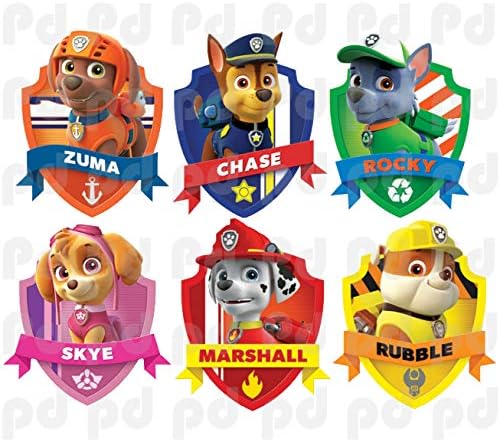 Paw Dog Wall Decals Kids Cartoon - Paw Team Kids for Bedroom Apartment Wall Decor Toys Kid Nursery Removable Decoration TV Show Wall Mural, Size: Six 8 Inch Decals - Image 4