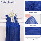 12 Pack Royal Blue Cheesecloth Table Runner 120 Inch Boho Wedding Decor - Image 3