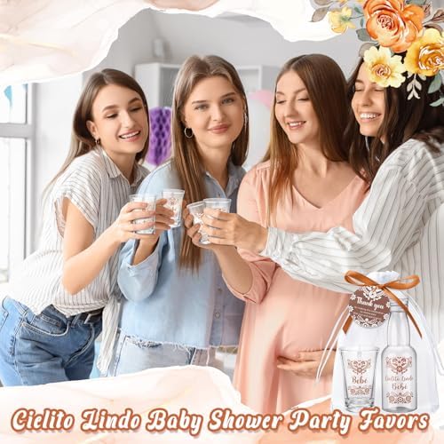 Lemonroad 36 Set Cielito Lindo Baby Shower Favors Clear Shot Glasses, Brown - Image 6