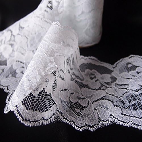 AK TRADING CO. 4" Wide x 10 Yards White Floral Pattern Crochet Lace Ribbon for Decorating, Floral Designing and Crafts - Image 2