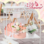 Sabary Baby Shower Box Flower Cradle Floral Basket Pink Crib Flower Arrangement Basket Paper Cardboard Box for Gender Reveal Baby Shower Favors Wedding Celebrations (Pack of 2) - Image 6