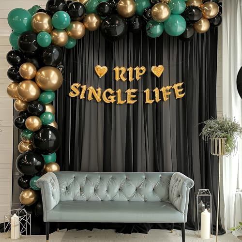 20ft x 10ft Black Backdrop Curtains, Wrinkle-Free Sheer Chiffon Fabric Photo Background Drapes for Wedding Arch Party Ceremony Stage Photography Decorations - Image 4