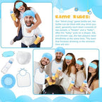 6 Sets Bottle Chug Baby Shower Blind Games Juegos Para Include Plastic Bottles Bibs Hat Eye Mask Disposable Diapers Blindfolded Baby Shower Bottle Games Gender Reveal Decoration (Blue) - Image 4