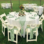 fani Sage Green Satin Chair Straps Bows,60 PCS 7x108 Inch,Chair Sash - Image 4