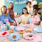 400 Pcs Baby Gender Reveal Plates and Napkins, Pink Blue Party Tableware - Image 7