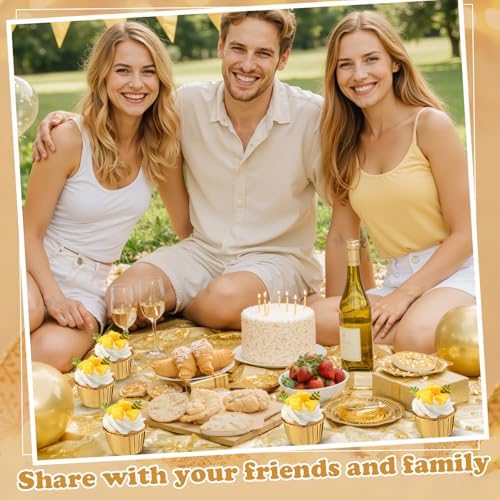 600 Pack Gold Cupcake Liners Bulk Disposable Foil Muffin Cup - Image 5