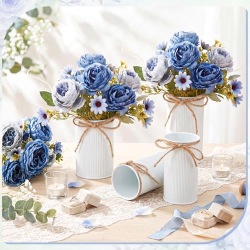 Domensi 6 Sets Wedding Floral Centerpiece for Table Decor, Foggy Blue - Image 5