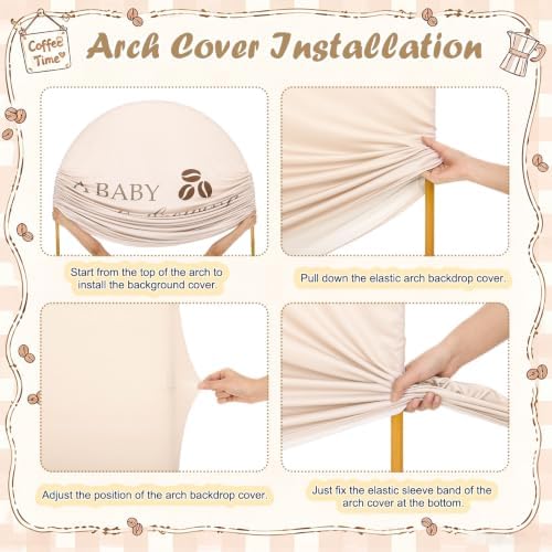 Mindsoft 2 Pcs A Baby is Brewing Arch Cover, Brown, 6ft 7.2ft - Image 6