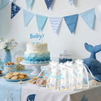 AnyDesign 145 pcs Under the Sea Baby Shower Party Favors Summer Ocean Animal Ballpoint Ink Pens Keychains Thank You Cards Organza Bags with Ribbon for Gender Reveal Baby Shower Guest Souvenir, 36 Sets - Image 6