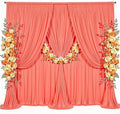 30x8ft Orange Backdrop Curtain for Parties Wrinkle Free Fabric Backdrop Curtain Wedding Photo Backdrop Drapes for Baby Shower Birthday Party Photo Shoot Photography Back Drop 6 Panels 5x8FT by Suppromo