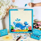 Ocean Whale Baby Shower Guest Book Alternative Drop Box Frame Under the Sea - Image 2