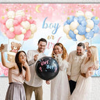 20x10 FT Gender Reveal Backdrop Blue Pink Bear Boy or Girl Background Sign Decorations Banner New Born Baby Shower Baptism Kids Birthday Party Photo Shoot Supplies Polyester - Image 6