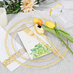 Hioasis 175 Pcs Clear Gold Plastic Plates, Serves 25, for Wedding & Party - Image 2