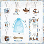 145 Pieces Cowboy Baby Shower Favors for Guest A Little Cowboy is On the Way Ballpoint Pens and Keychains Gifts Bulk Retractable Baby Shower Pens Gender Reveal Greeting Cards Souvenirs Prizes - Image 3