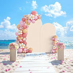 SuuWoee Wedding Arch Backdrop Stand Set of 2 With Beige Cover (7.2FT+6FT) - Image 4