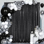Black Glitter Sequin Backdrop Curtains 8ftx8ft Photo Drapes - Image 6