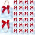 FunooFuno 50 Pack Blue Gingham Gift Bags with Red Bows, Blueberry Party by Unknown