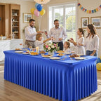 1 Pack Royal Blue Spandex Tablecloths for 6 Foot Rectangle Tables - Image 4