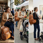 ROSEGIN Premium Vegan Leather Diaper Bag Backpack with Waterproof Changing Pad, Reinforced Zippers & Odor-Free, 20 Pockets Pro Organizer, Fits 15.6" Laptop, Stroller Straps, Baby Bag for Mom, Brown - Image 4