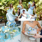 Geosar 8 Bundles Artificial Peonies Flowers,Blue, White - Image 6