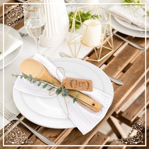 Funnymoom 24 Sets Wedding Bridal Shower Favors, Bamboo Wooden Spoons - Image 5