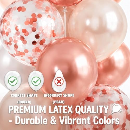 HIINS Rose Gold White Balloon Stand Kit Set of 2 with Base for Party Decor - Image 4