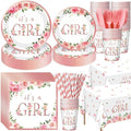 Potchen 452 Pcs It's A Girl Plates Napkins Party Supply, Pink by Potchen