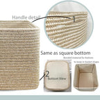 COMFY-HOMI 3PACK Cotton Rope Square Basket with Handles for Shelves| Storage|Baby Basket for GIF|Shoe Basket for Organizing|New13.5" x 11" x 9.5" for Living Room - Image 4