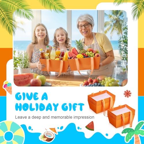 Glenmal 72 Pcs Gift Baskets with Handles Bulk, Empty Kraft,Orange - Image 5