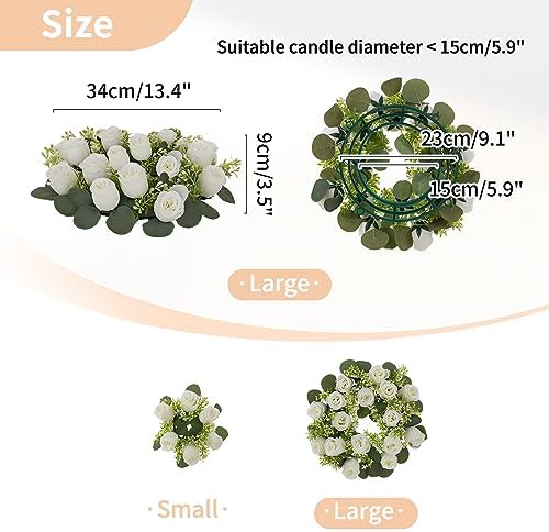 NUPTIO Candle Rings Wreaths, Wedding Centerpieces for Tables, 14 inch Diam - Image 4