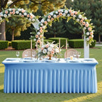 6 pk Baby Blue Spandex Tablecloth 6ft with Ruffle Skirt, Wrinkle Free High Stretch Fitted Tablecloths for 6 Foot Rectangle Tables, Blue Eastic Spandex Table Covers 6ft for Parties Banquet Weddings - Image 3