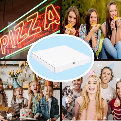 White Corrugated Cardboard Pizza Boxes 16x16x2 Inch,10 Pack Large Pizza Box for Homemade Pizza,Food, Donut and Pies - Image 6