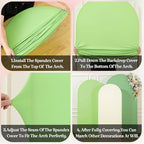 Set of 3 Arch Backdrop Covers(6ft, 5ft, 4ft) - Premium Stretchy Spandex Backdrop Arch Stand Cover for Baby Shower,Wedding,Party Decor Chiara Cover with Double-Sided Design(Cream Green) - Image 5
