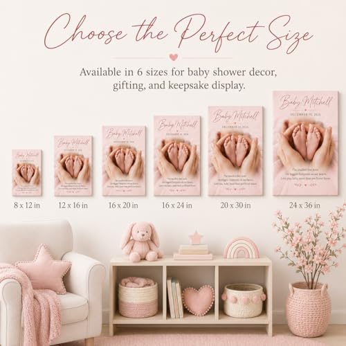 TWING Custom Baby Keepsake Birth Stats Photo Print Wall Decor, 16 X 20 in - Image 4