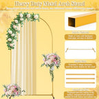 Jupwalz Arch Backdrop Stand and Cover Set, Metal Arch Stand with Rich Balloon Tool for Wedding Birthday Baby Shower Graduation Event Balloon Flowers Decor, Easy to Assemble (7.2FT, Beige) - Image 3