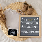 Grey Changeable Felt Letter Board, 10x10 Inch, 725 Pre-Cut & Sorted Letters, First Day of School, Classroom Decor, Message Sign - Image 4