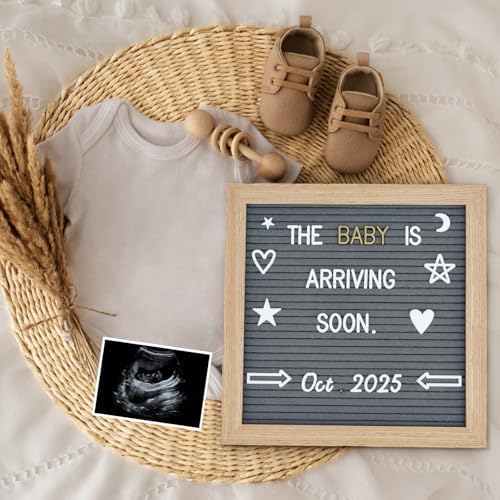 Grey Changeable Felt Letter Board, 10x10 Inch, 725 Pre-Cut & Sorted Letters, First Day of School, Classroom Decor, Message Sign - Image 4