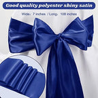 XunYee 80 Pack Satin Chair Sashes for Wedding Chair Decoration Chair Cover Bow Ties Sash for Engagements Graduations Events Banquet Parties Supplies (Royal Blue) - Image 2