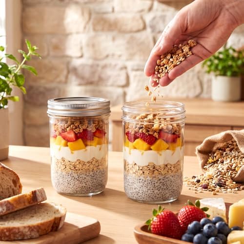 Accguan 16oz Glass Mason Jars With Lids,12Pcs Canning Jar with Lid and Band - Image 6