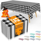 Smiry 12 Packs Gingham Disposable Table Cloth, 54 x 108 Inch Waterproof Plastic Tablecloth, Rectangle Black and White Checkered Table Covers for Picnic, Birthday, Party by Smiry
