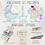 Baby Shower Guest Book Alternative Wooden Drop Box Frame Keepsake (Moon) - Image 6