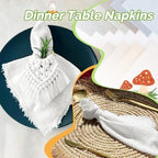 Showgeous 30 Pack White Cloth Napkins with Fringe, 16x16 inch 100% Cotton - Image 7