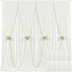 10 Panels Ivory Backdrop Curtain for Wedding Parties Wrinkle Free Ivory Photo Curtains Backdrop Drapes Fabric Decoration for Baby Shower Photography 5ft(W) x 10ft(H)" by Tao-GePartyDecorations