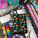 Hallmark Kids Wrapping Paper, 6 Rolls (Dinosaurs, Unicorns, Rainbows) - Image 2