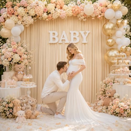 30ft x 10ft Champagne Backdrop Curtains for Parties, 6 Panels 5ft x 10ft Wrinkle-Free Polyester Photo Backdrop Drapes for Wedding Birthday Graduation Baby Shower Photography Background - Image 5