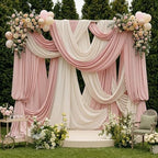 Dusty Pink Backdrop Curtains for Parties, 10 x 12 FT Wrinkle-Free Fabric Photo Backdrop, 2 Panels 5 x 12 FT Long Drapes for Wedding, Baby Shower, Birthday and Photo Booth Decor - Image 3