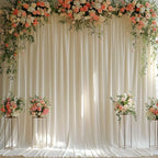 Ivory Backdrop Curtains for Wedding Parties, 20x7FT Wrinkle Free Photo Backdrop Curtains for Wedding Birthday Party Baby Shower, Fabric Drape with Rod Pockets 5ft x 7ft, 4 Panels - Image 5